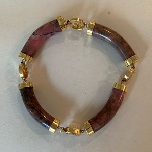 Stunning Rhodonite Bracelet w/ Chinese Motif
